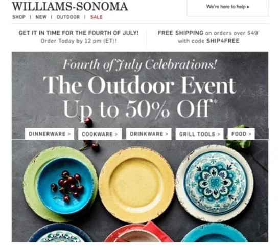 Williams sonoma coupon code 15