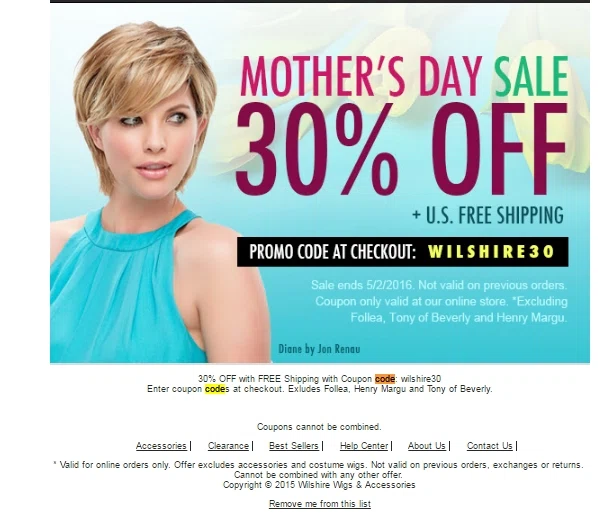 Wilshire wigs discount coupon code