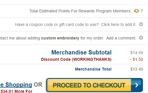 Working person's store coupon code
