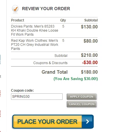 Working person's store coupon code