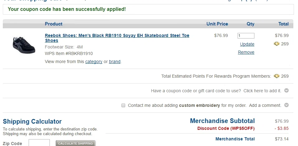 Working person's store coupon code
