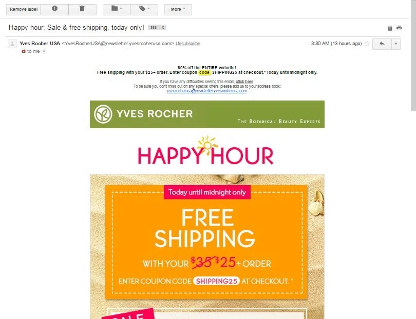 Yves rocher coupon code