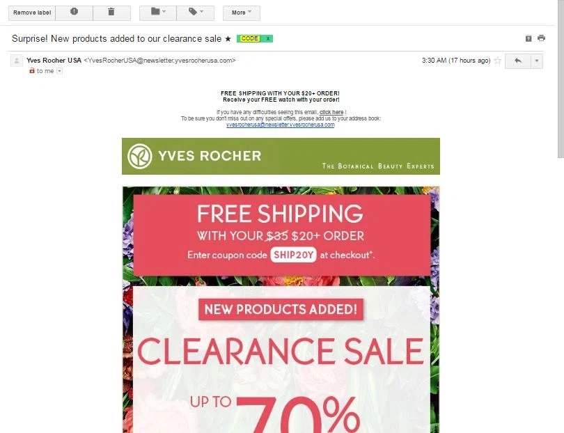 Codes avantage Yves Rocher valides - Décembre 2018 Echantillons Club est un site web gratuit dirigé par une équipe de passionnés qui déniche depuis plus de 15 ans les meilleurs bons plans tels que des offres d’échantillons gratuits, des tests de produits et des jeux-concours pour que vous puissiez recevoir gratuitement des produits et des cadeaux.