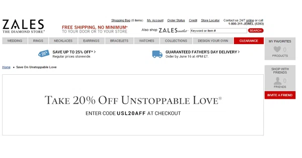20% Off Unstoppable Love Items at Zales | Dealspotr