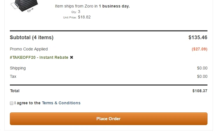 Zoro coupon code