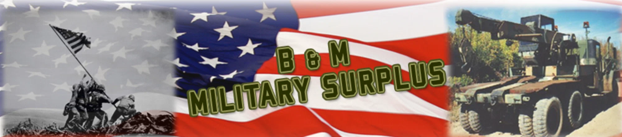 B and M Military Surplus Logo for Promo Codes