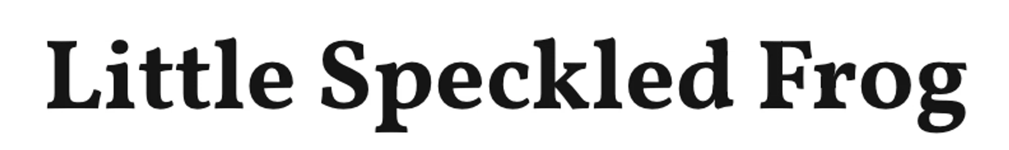 Little Speckled Frog