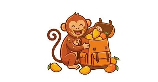 Monkey Eating Mango