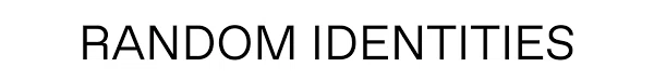 Random Identities Logo for Special Discounts