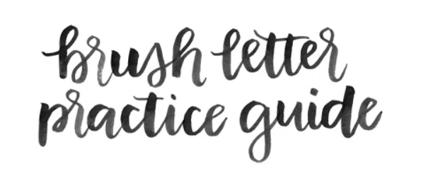 brush letter practice guide