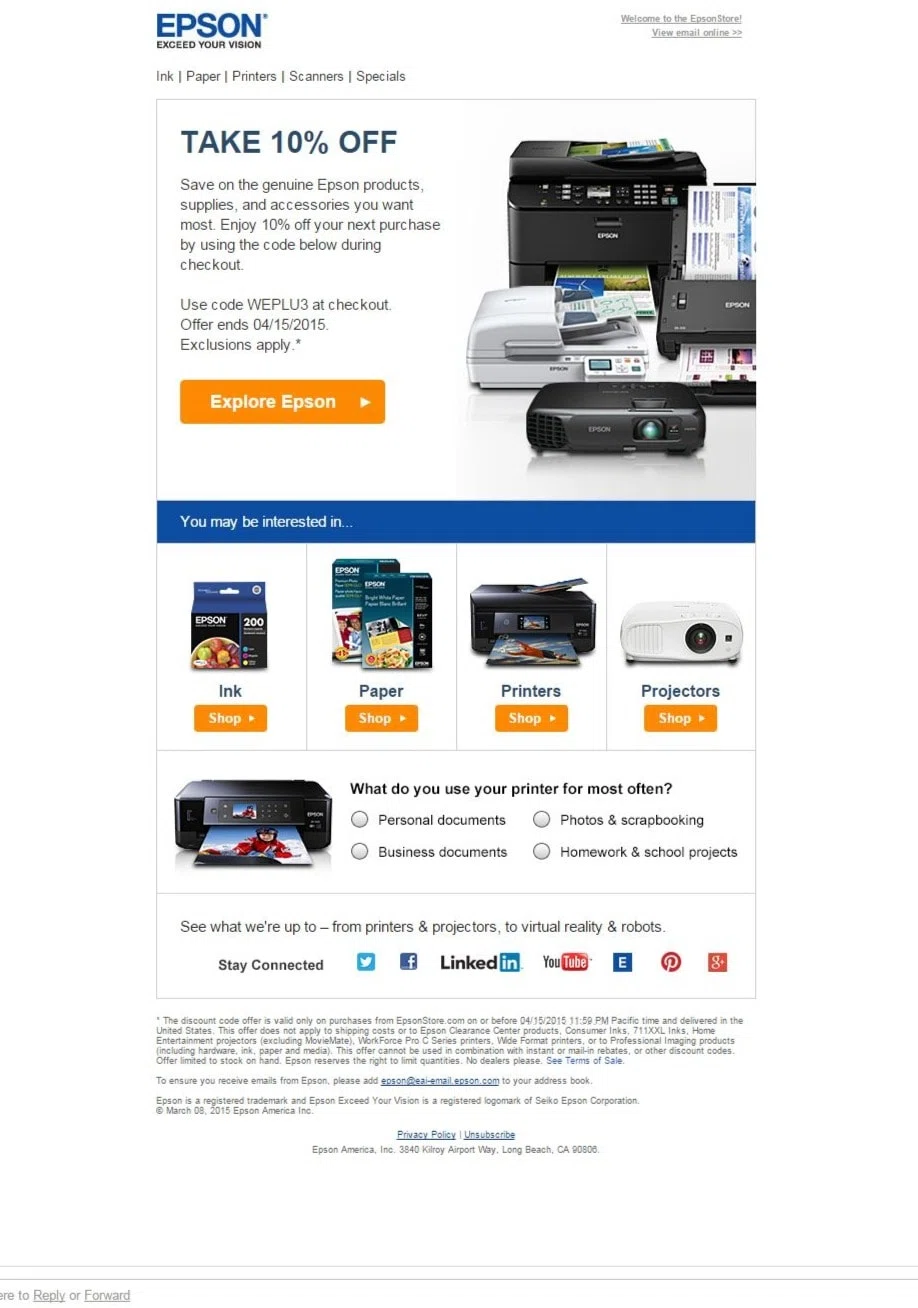 21 Epson Coupons