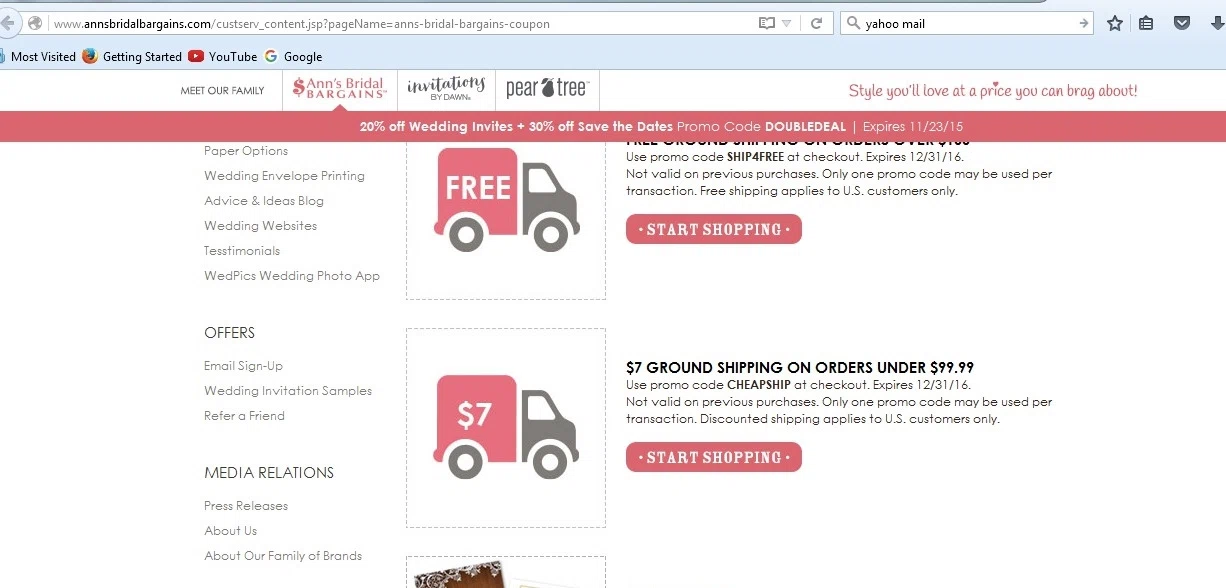 Ann's bridal bargains coupon discount codes