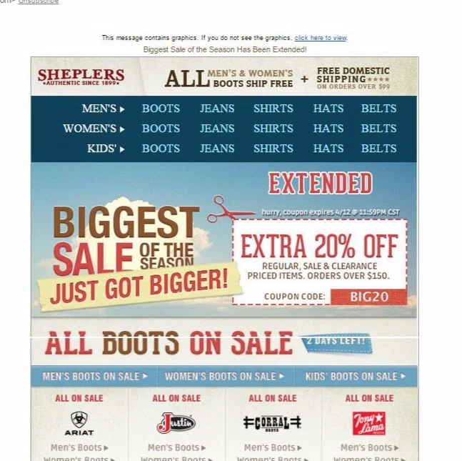 Sheplers coupon code