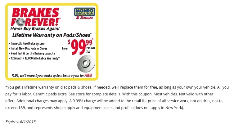 Monro muffler coupons