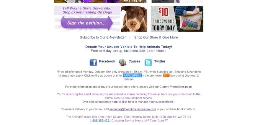 Animal rescue site promotions coupons